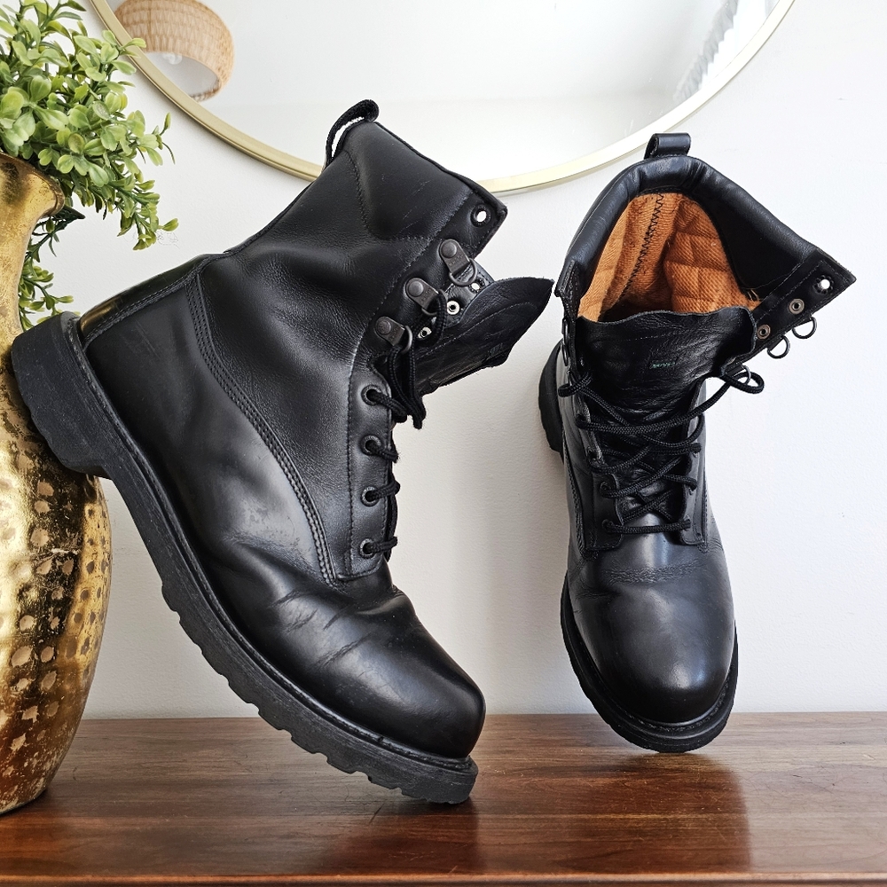 VTG Rocky USA Black Genuine Leather Combat Performance Thinsulate Boots 11.5M